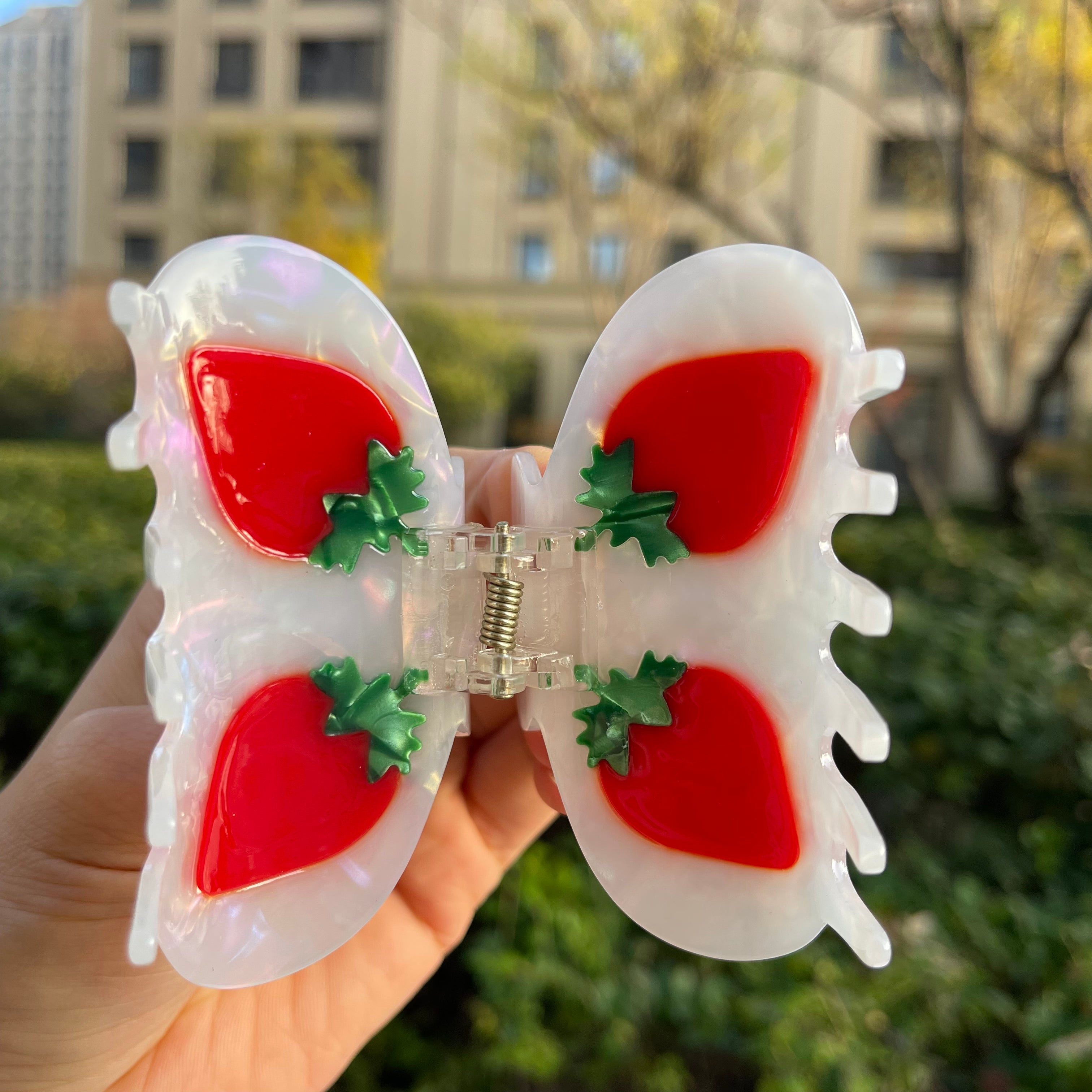 Strawberry hair claw within Shell