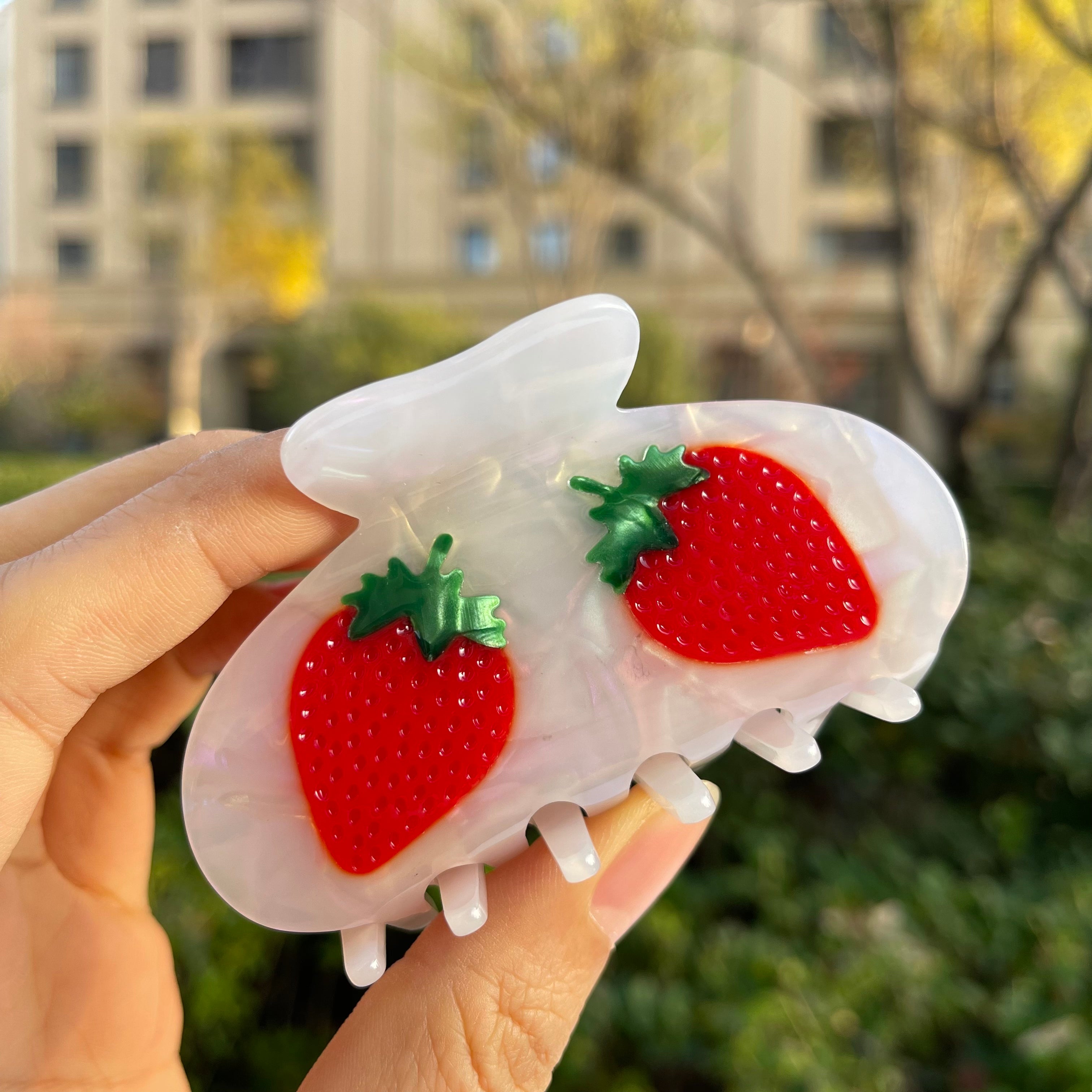 Strawberry hair claw within Shell