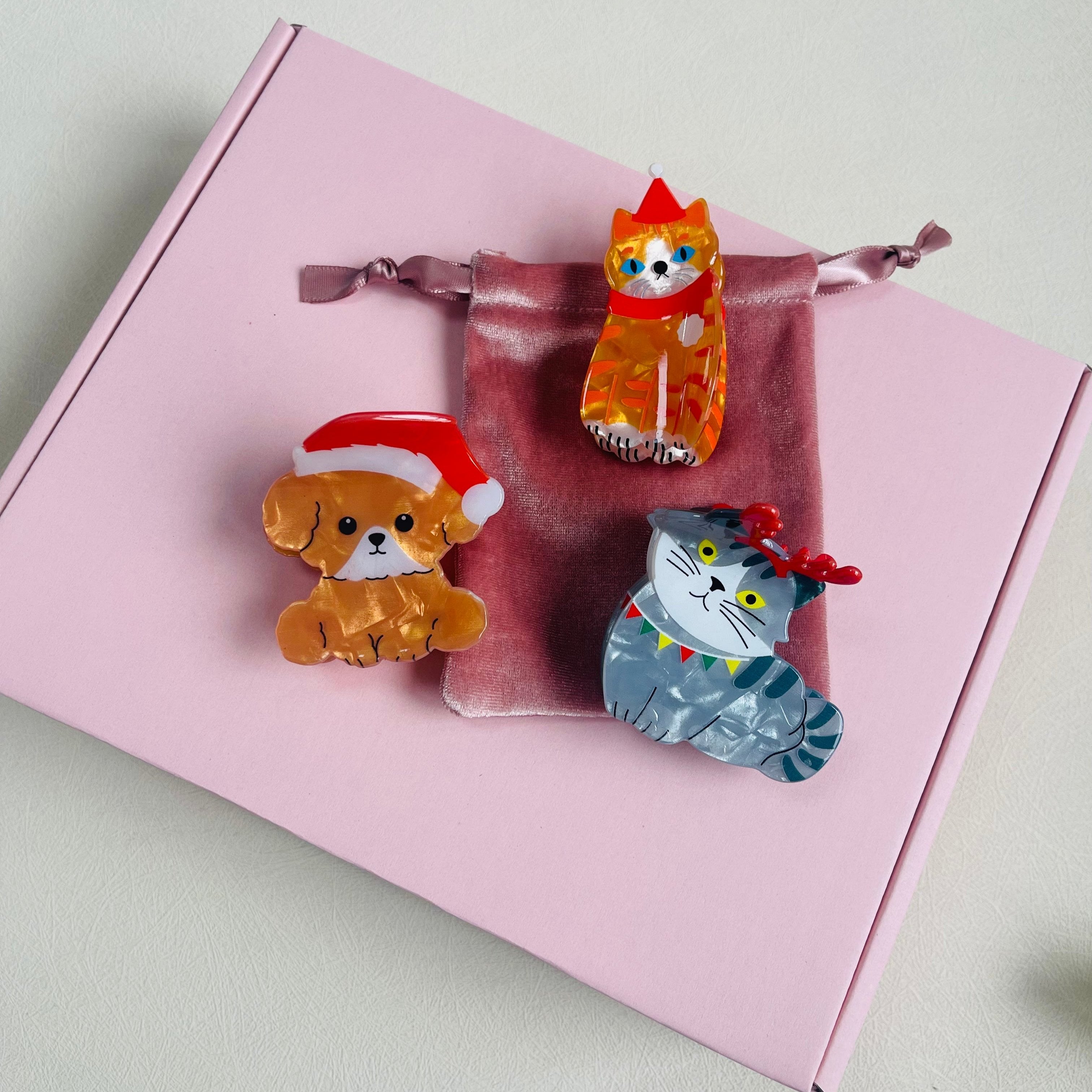 X-mas Dog & Cats set(3pcs)