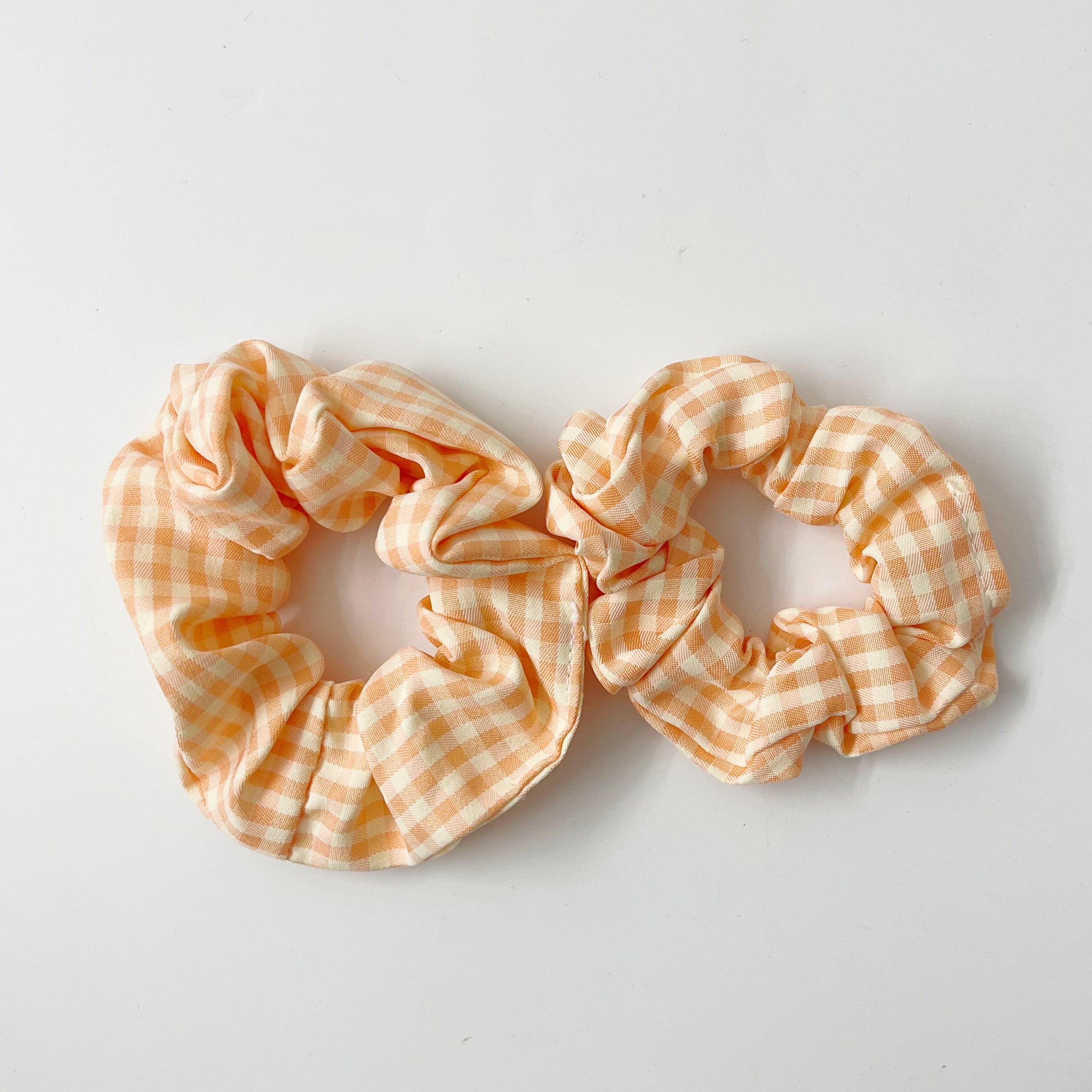 Orange CHECKERED SCRUNCHIE SET