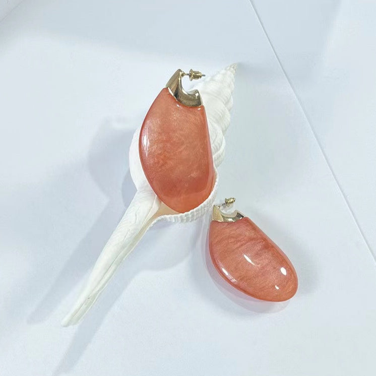 Chunky Drop-shaped Earrings within Pink