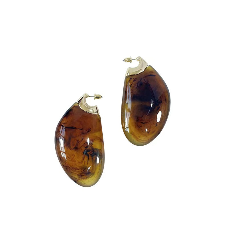 Chunky Drop-shaped Earrings within Brown