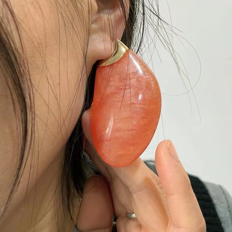 Chunky Drop-shaped Earrings within Pink