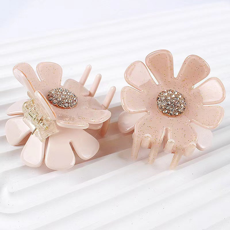 Glitter Flower Hair Claw