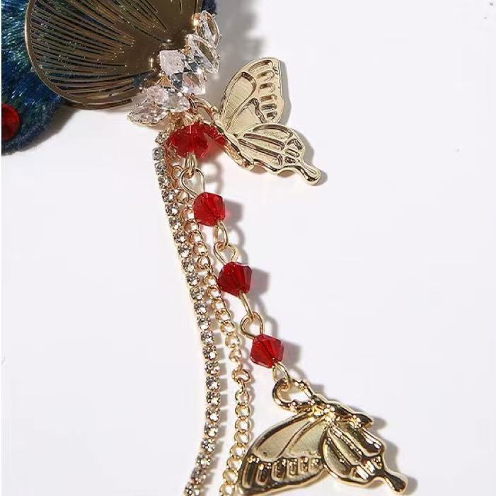 Embroidered butterfly Earrings