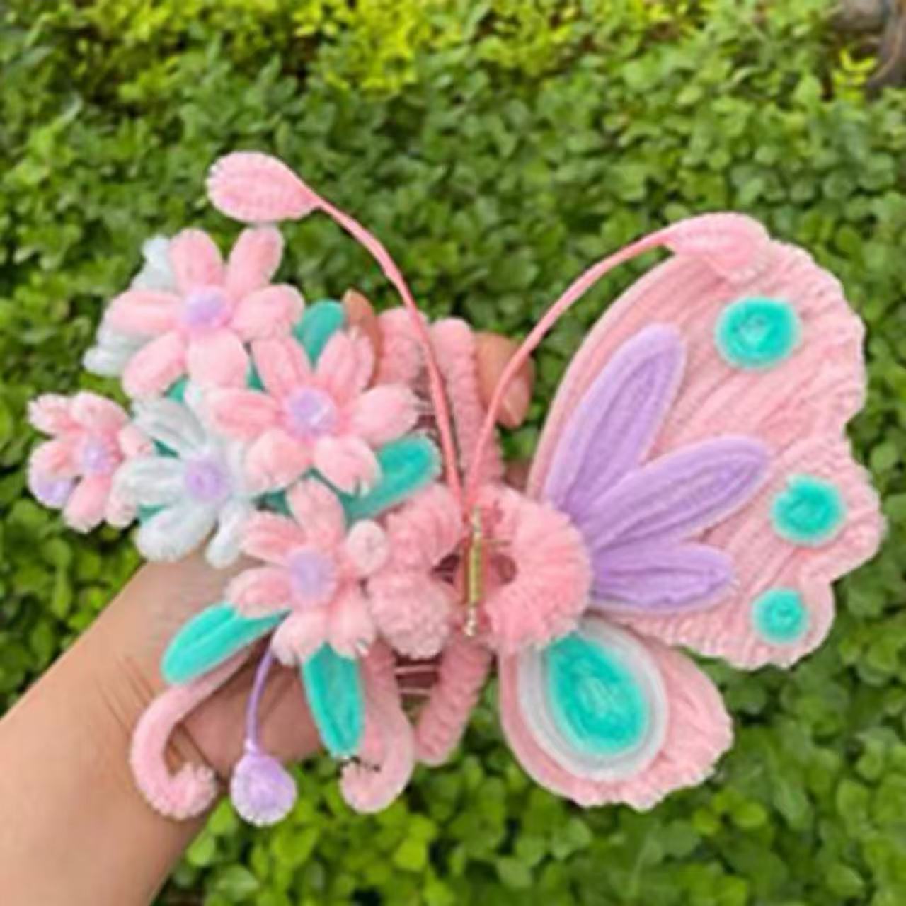 Handmade Chenille Stems Butterfly Hair Claw