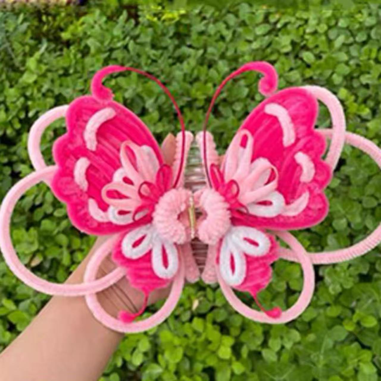Handmade Chenille Stems Butterfly Hair Claw