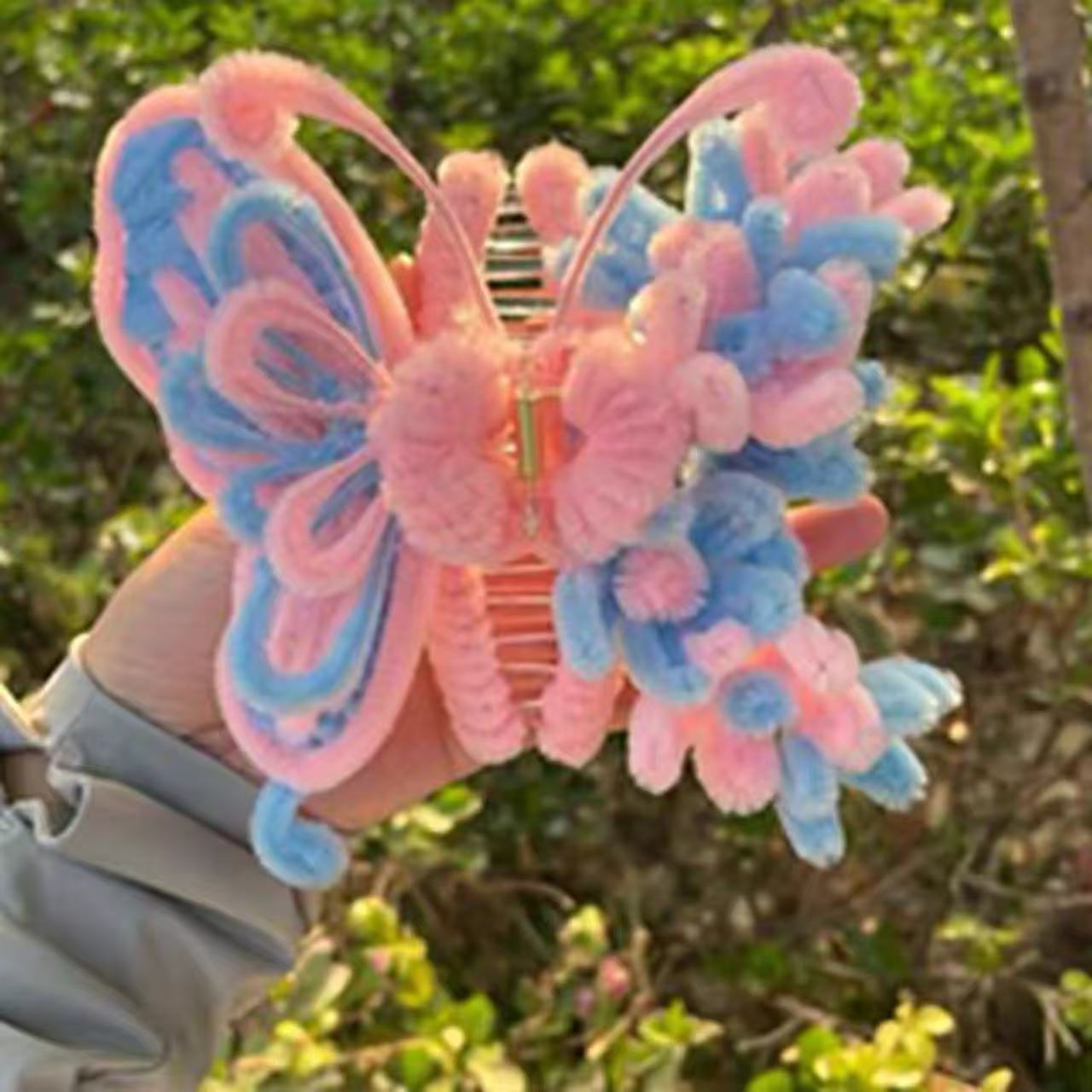Handmade Chenille Stems Butterfly Hair Claw