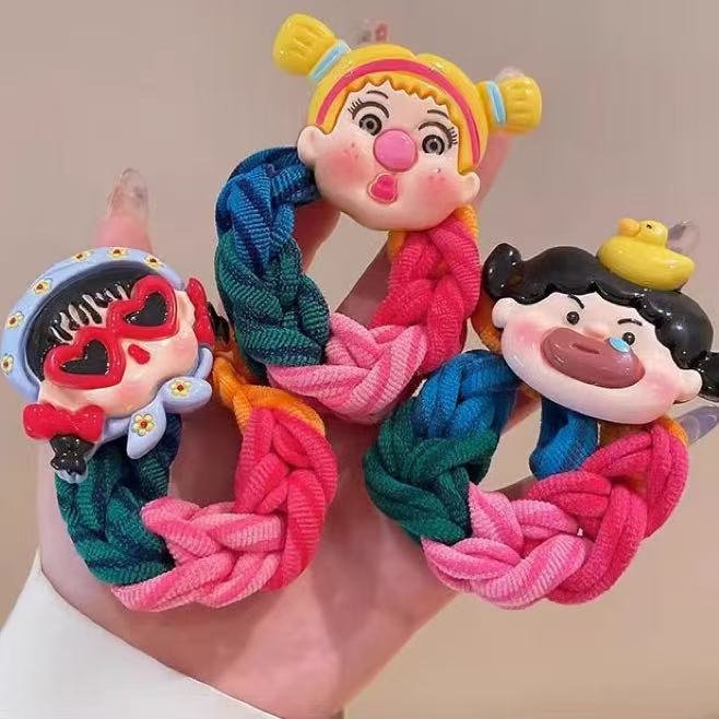 Rainbow Braid Scrunchie