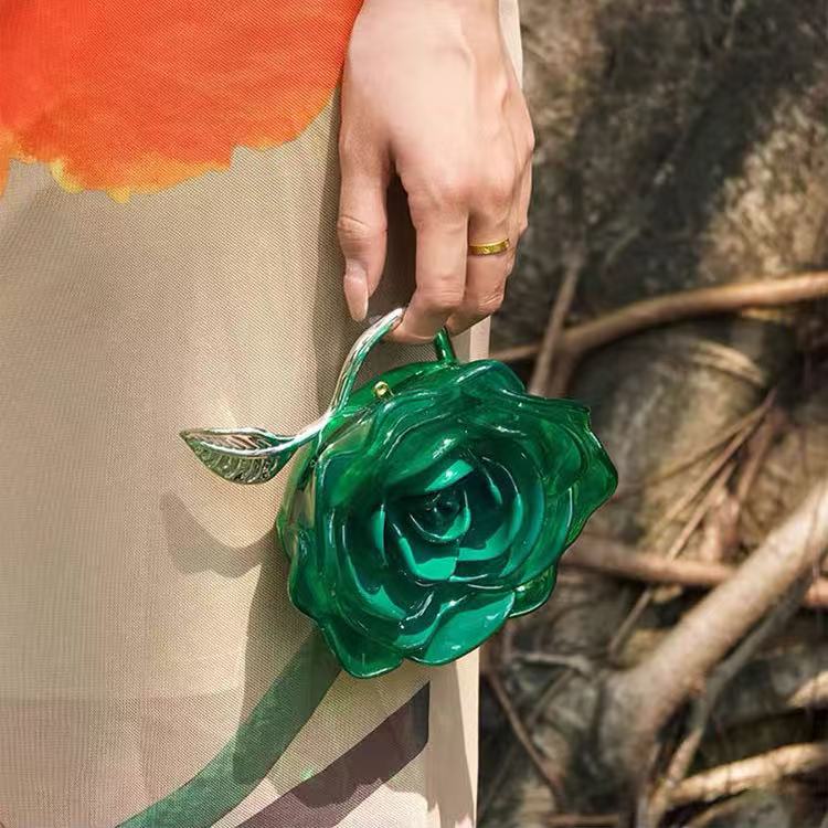 Fashion Rose Handbag within Green