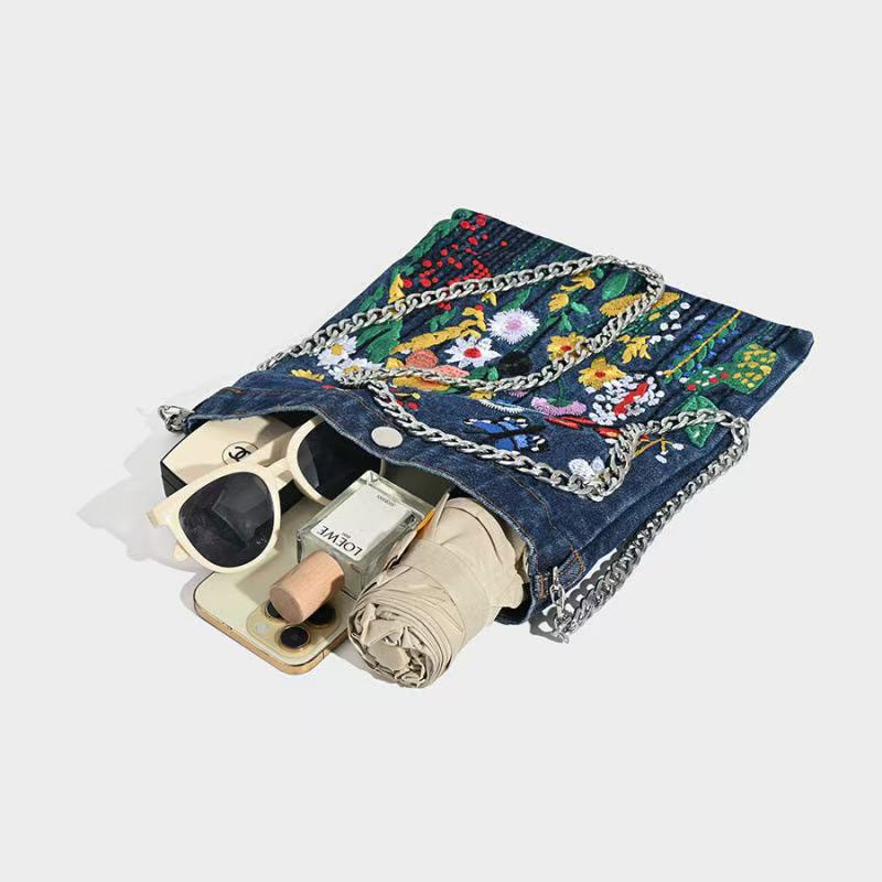 Embroidered Flowers Bag