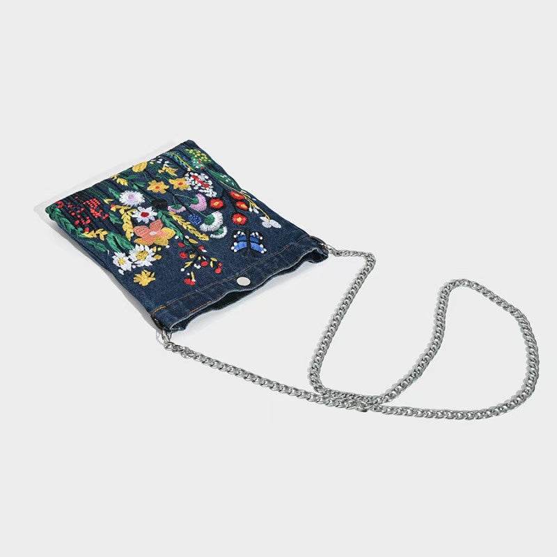 Embroidered Flowers Bag