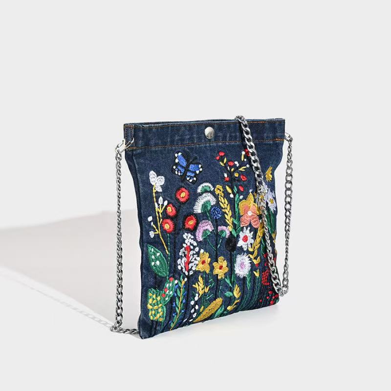 Embroidered Flowers Bag
