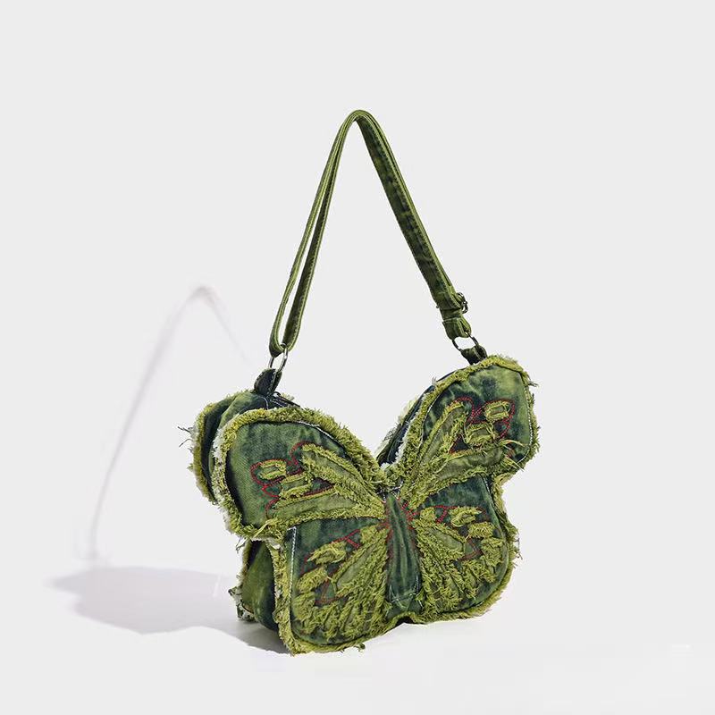 Denim Butterfly Bag within Green