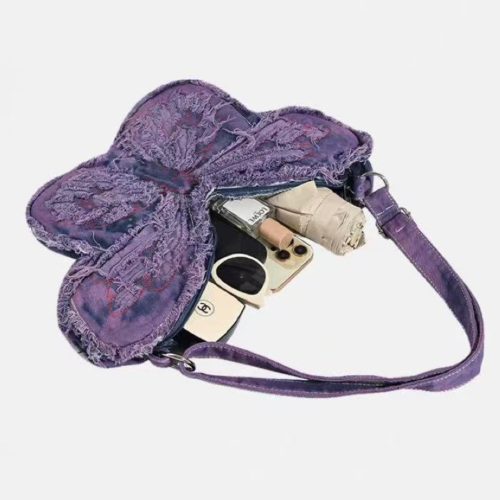 Denim Butterfly Bag within Purple