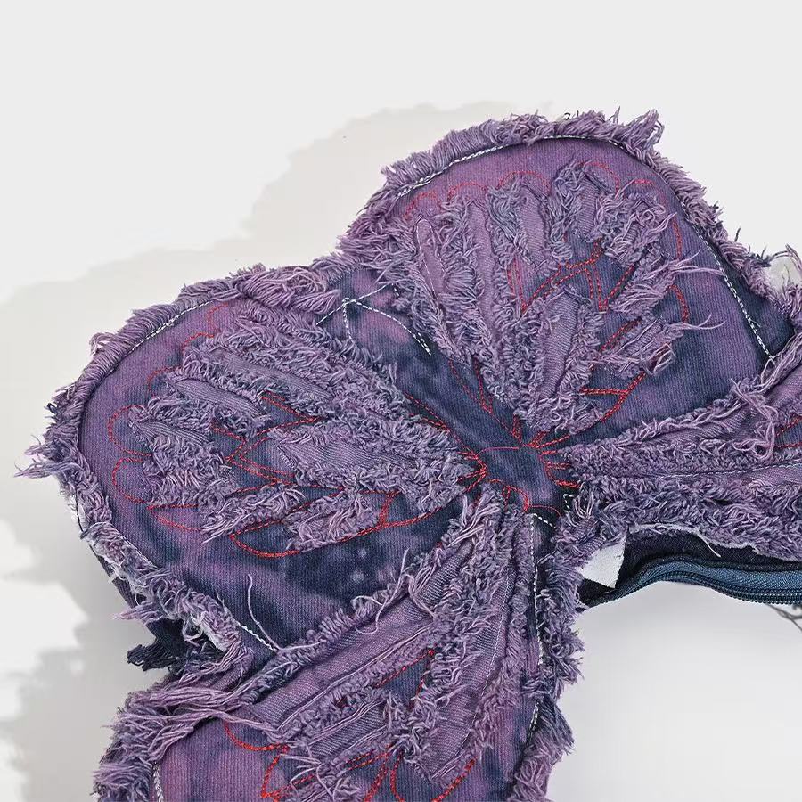 Denim Butterfly Bag within Purple