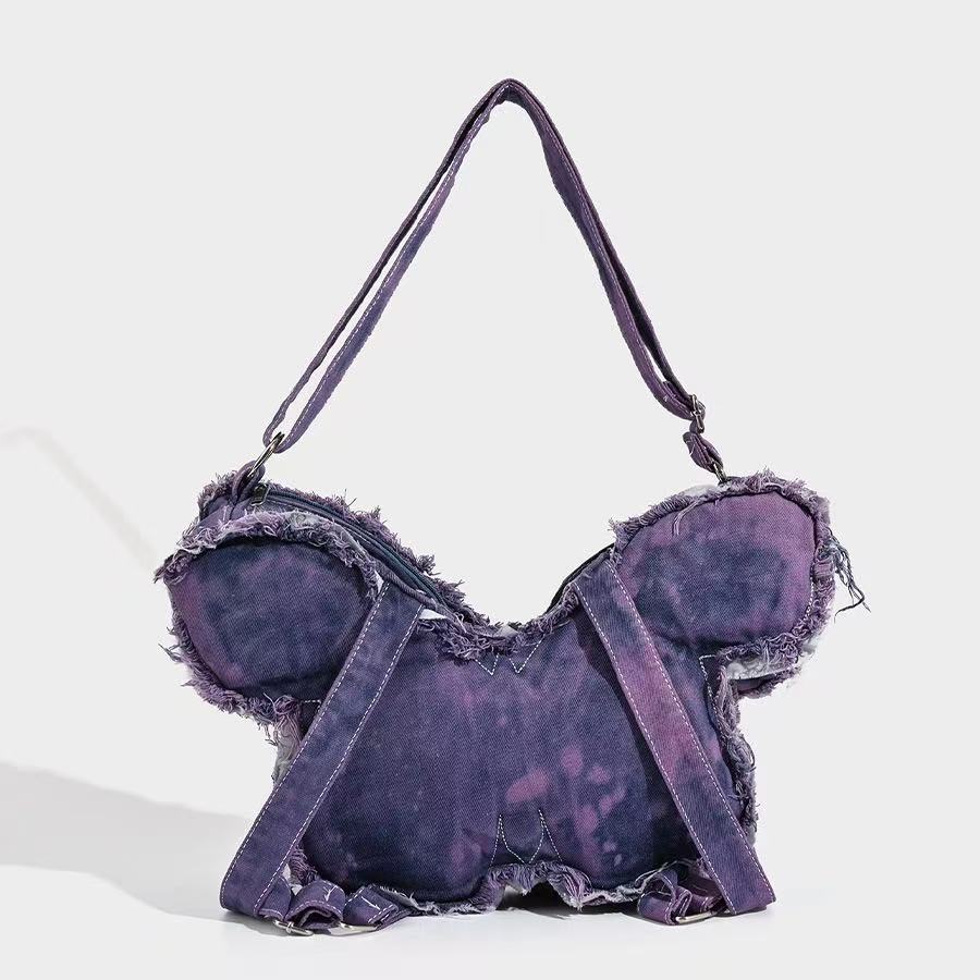 Denim Butterfly Bag within Purple