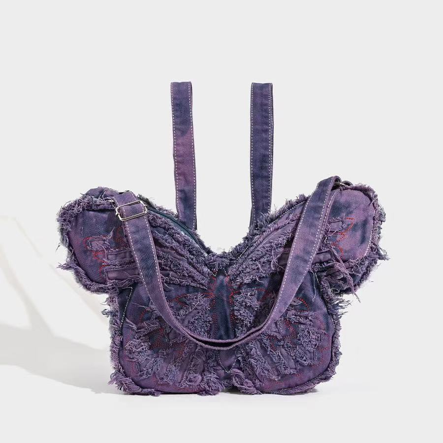 Denim Butterfly Bag within Purple