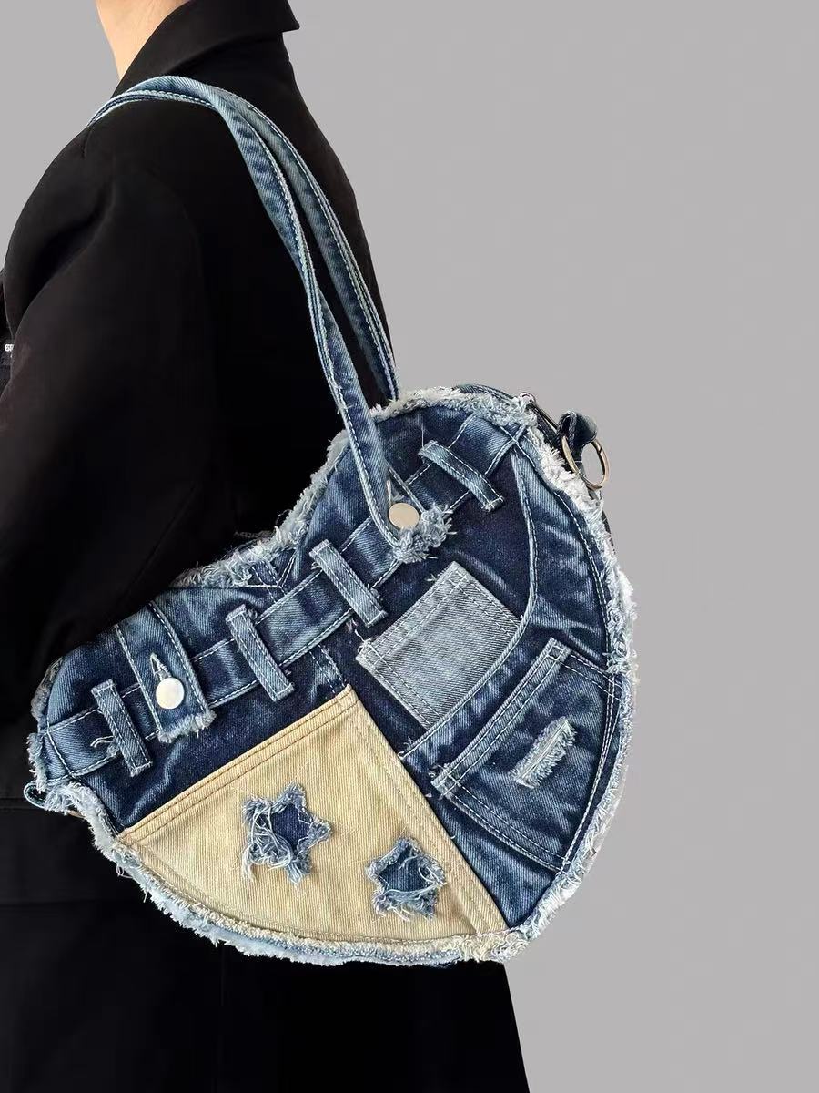 Denim Heart Bag within Blue