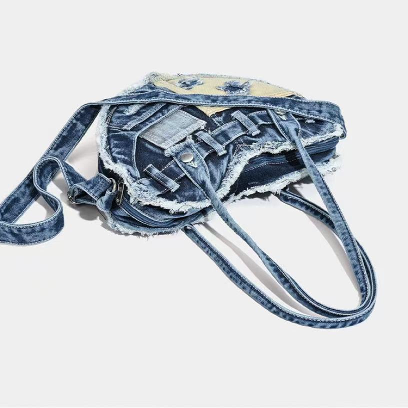 Denim Heart Bag within Blue