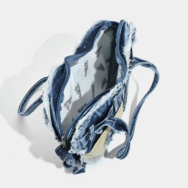 Denim Heart Bag within Blue