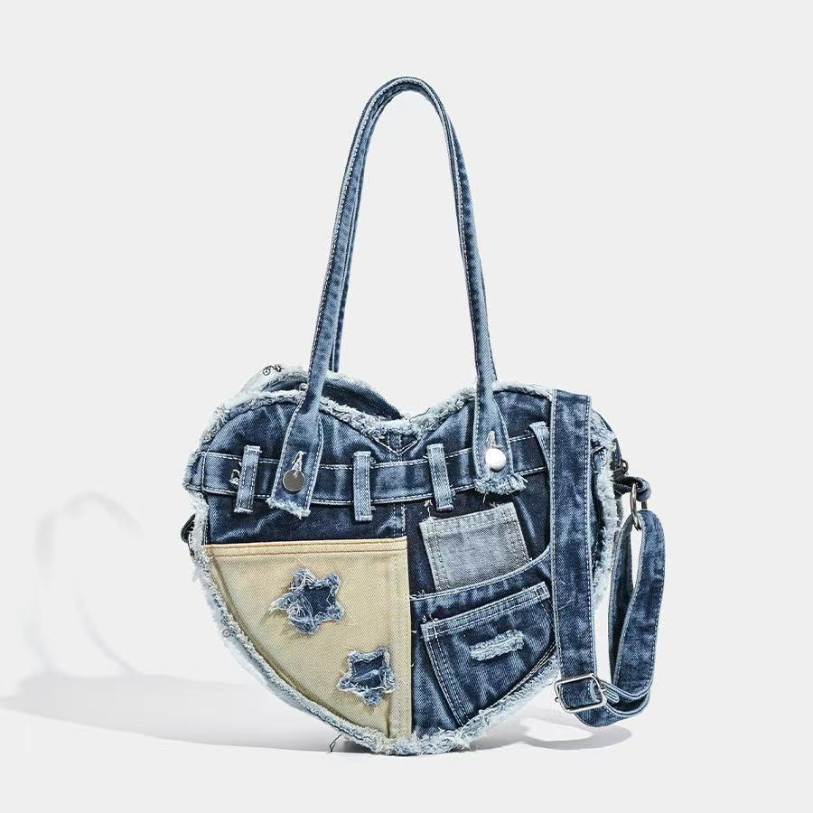 Denim Heart Bag within Blue