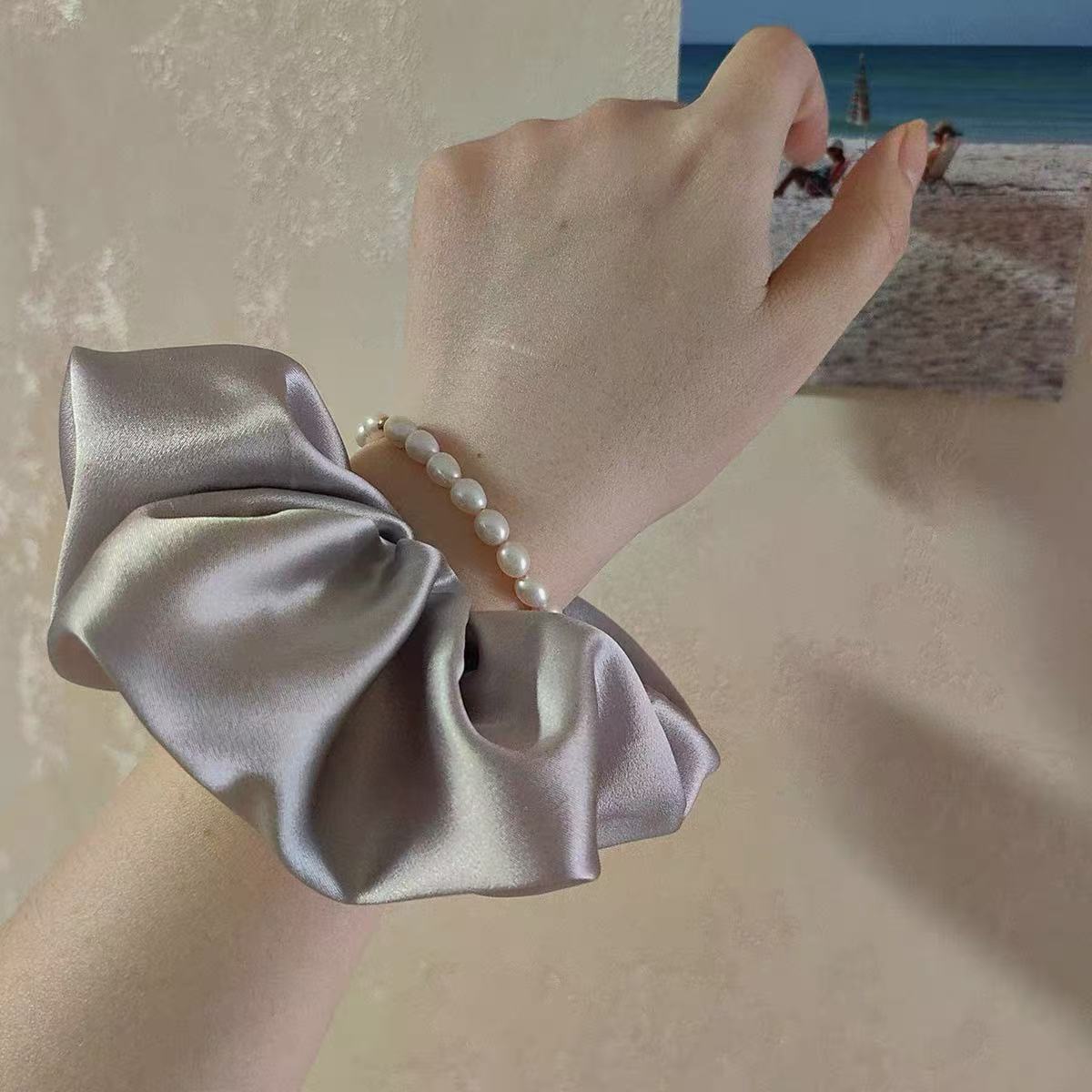 Silk Scrunchie Embroider Nameplate Customized