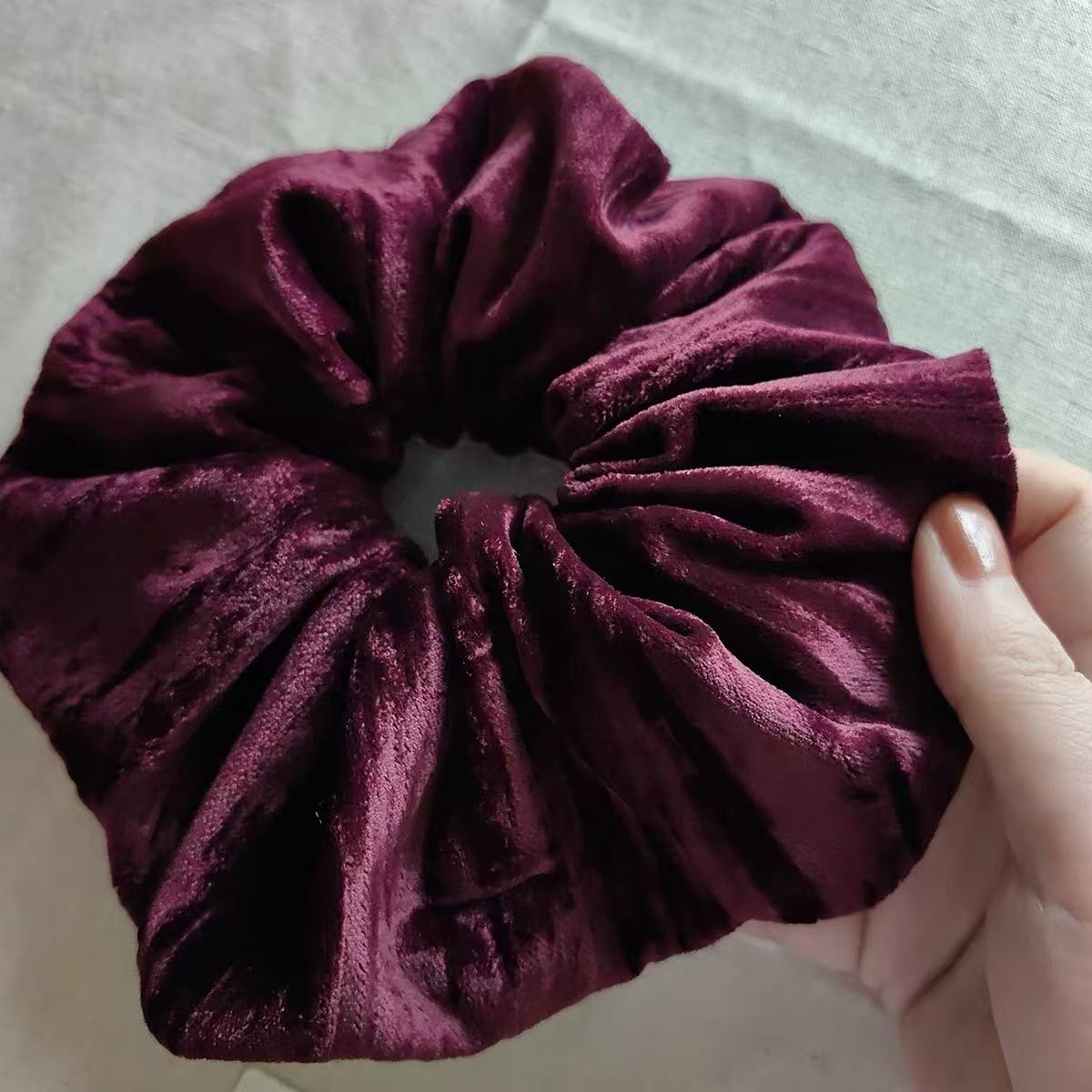 Velvet Scrunchie Embroider Nameplate Customized