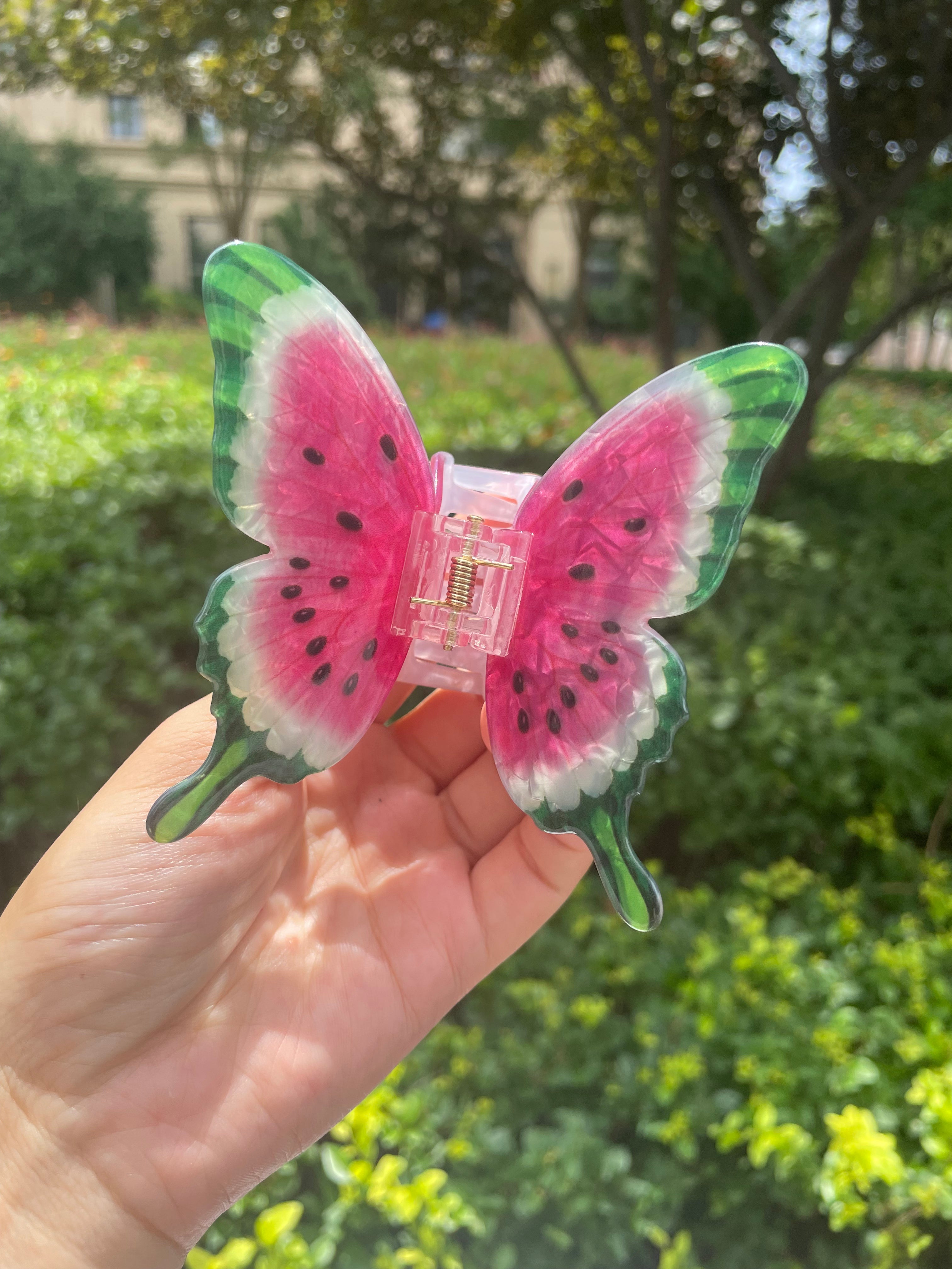 Watermelon within butterfly hair claw-Summer