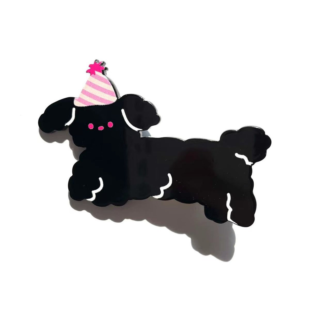 Black dog with dress hat clip