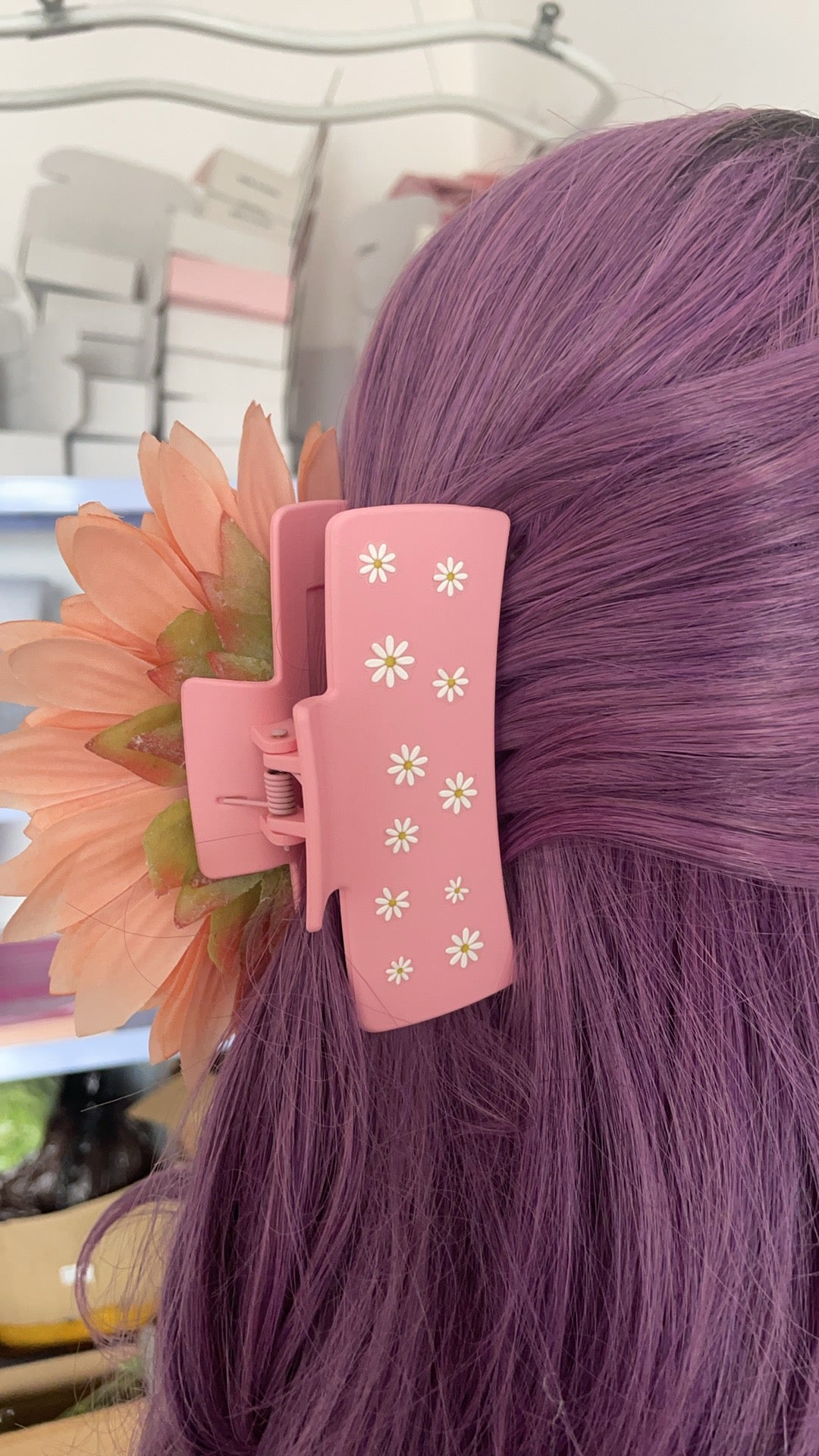 Champagne Pink Sunflower Clip-100% Handmade