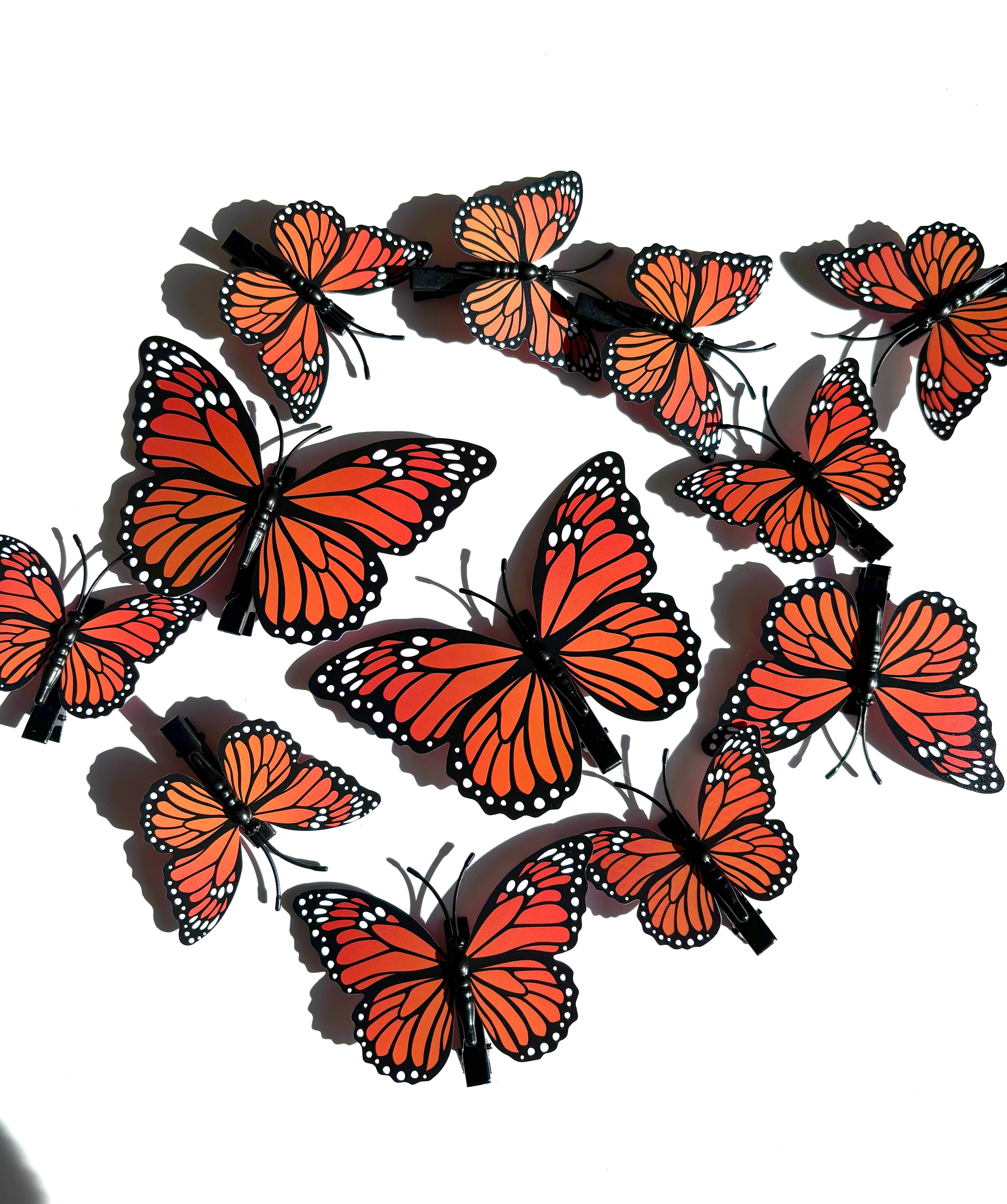 Monarch butterfly hair clips set(12pcs)