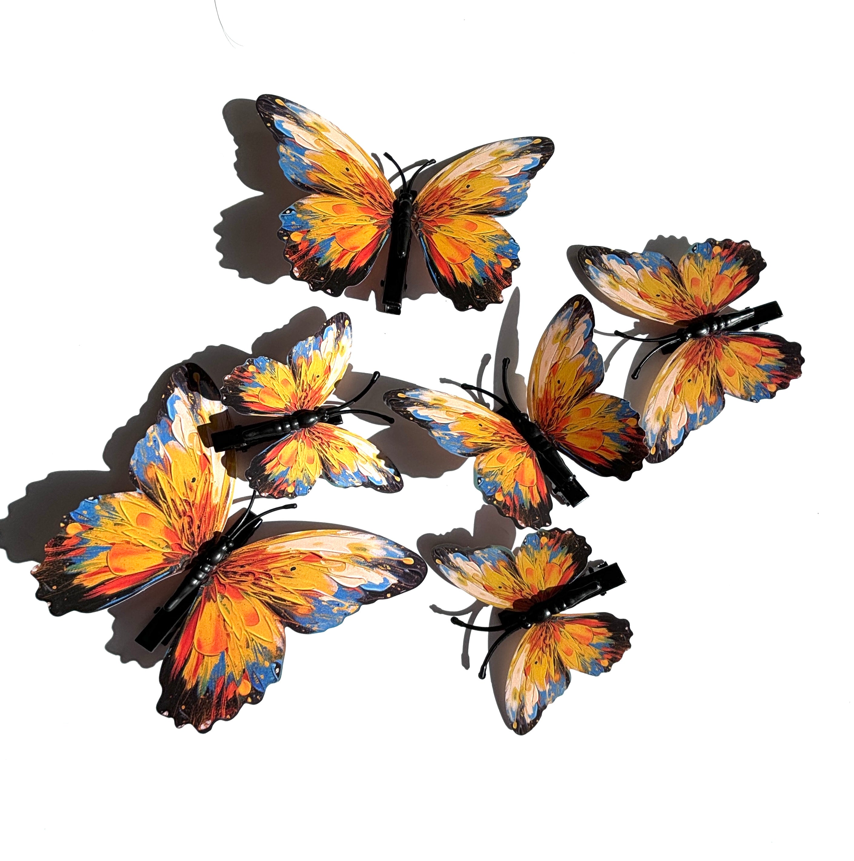 Oil painting butterfly clips sets(12pcs)