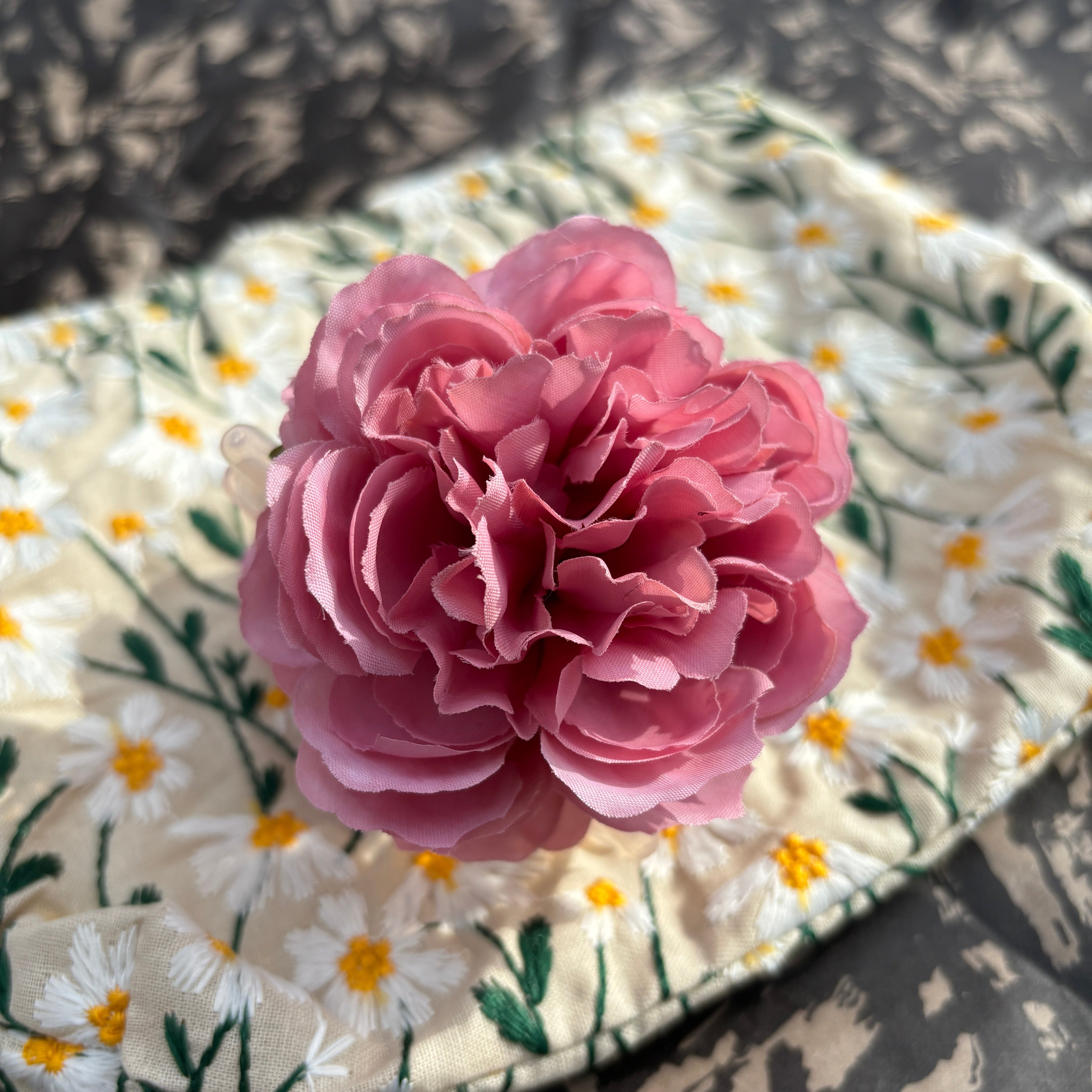 Peony flower hair claw