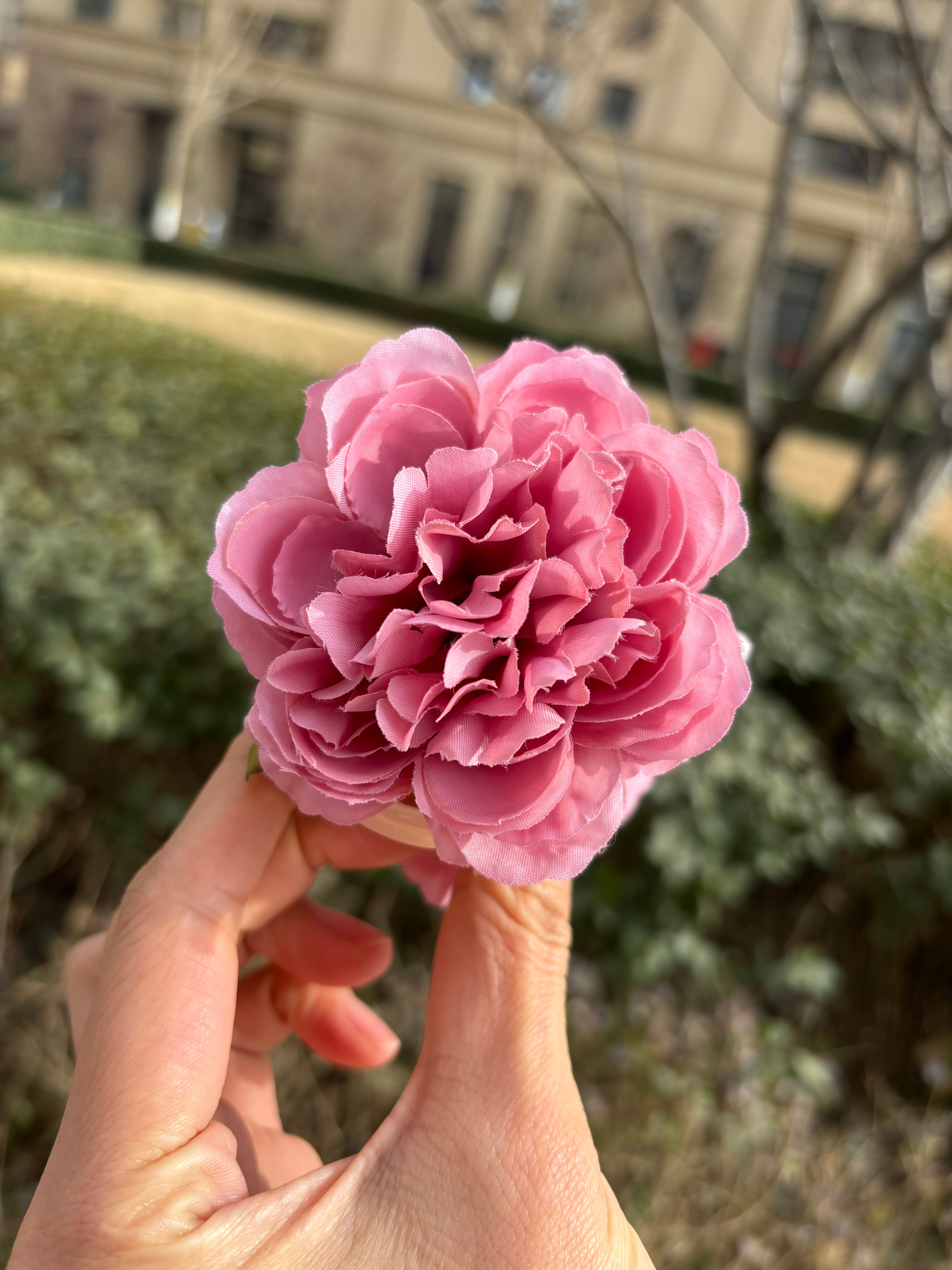 Peony flower hair claw