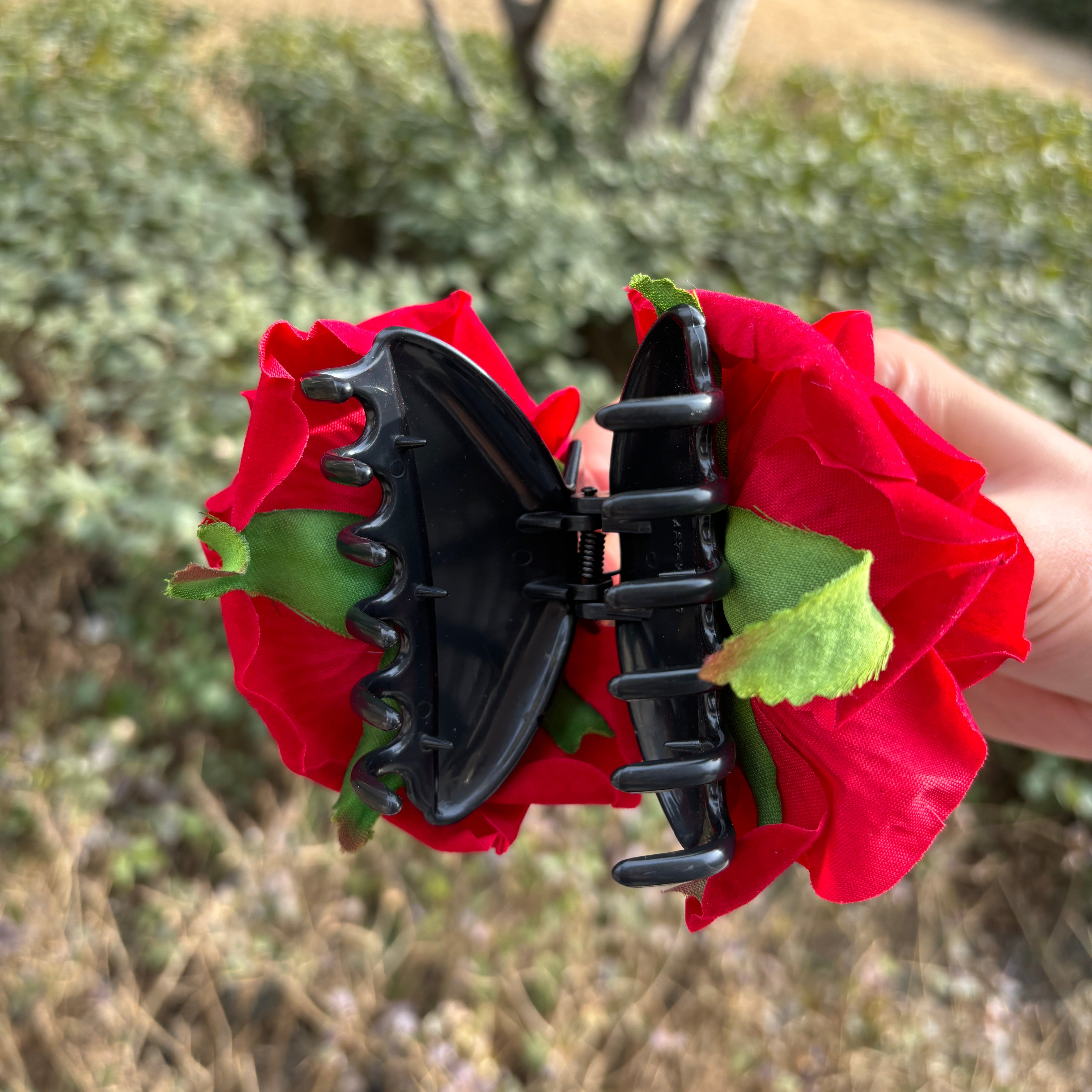 Red Rose Hair Claw