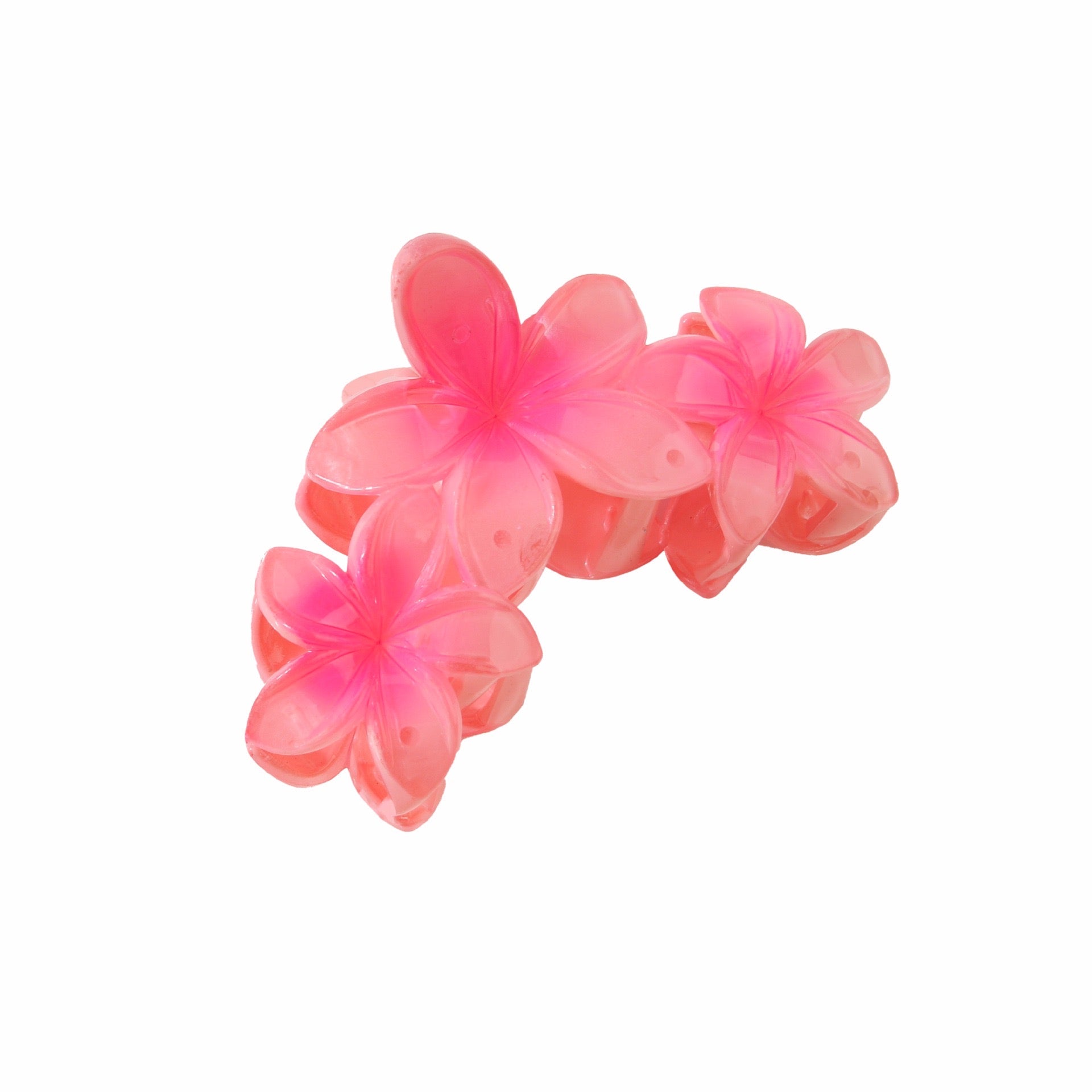 Three Frangipani Flower Claw in Pink