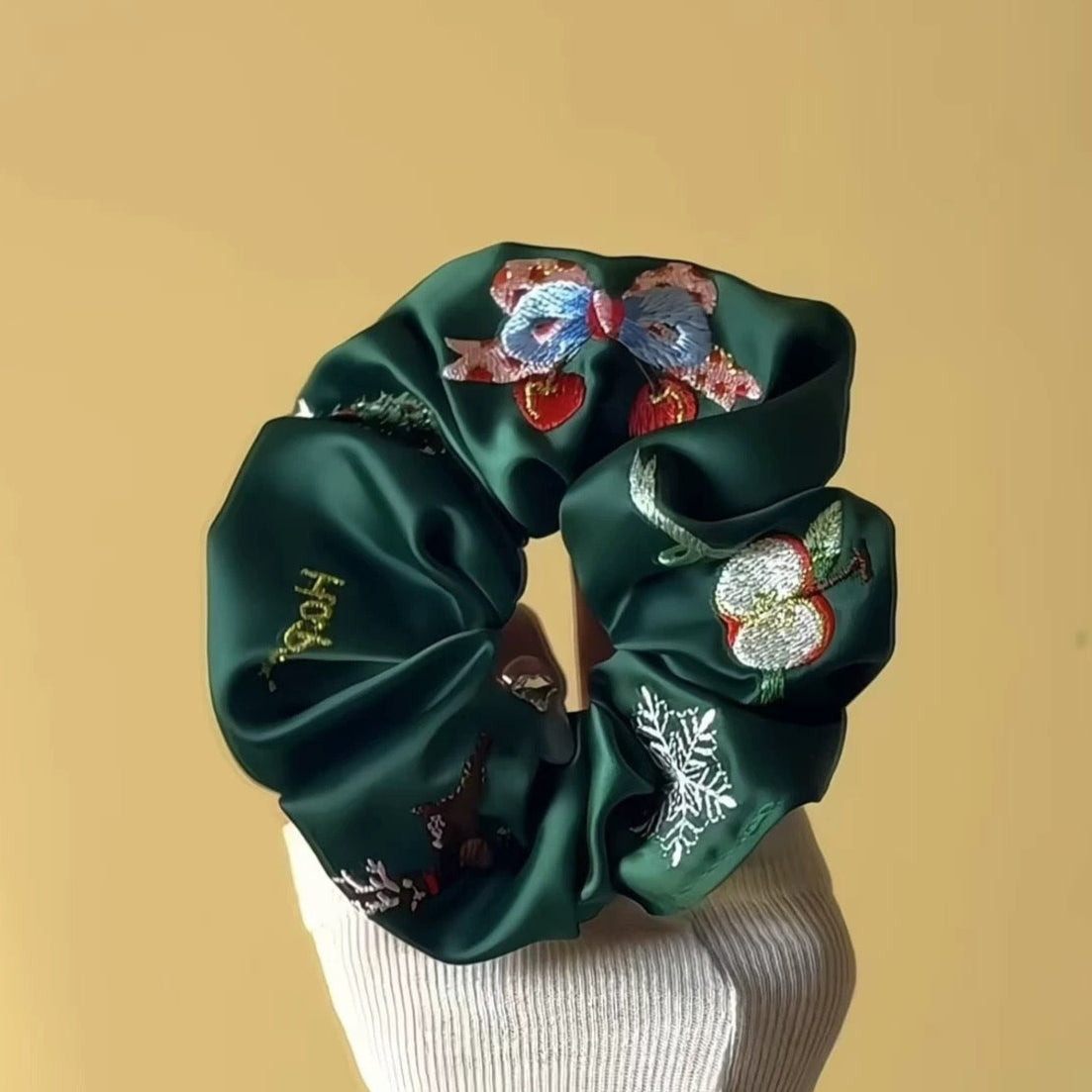 Christmas embroidered Scrunchie within Tree