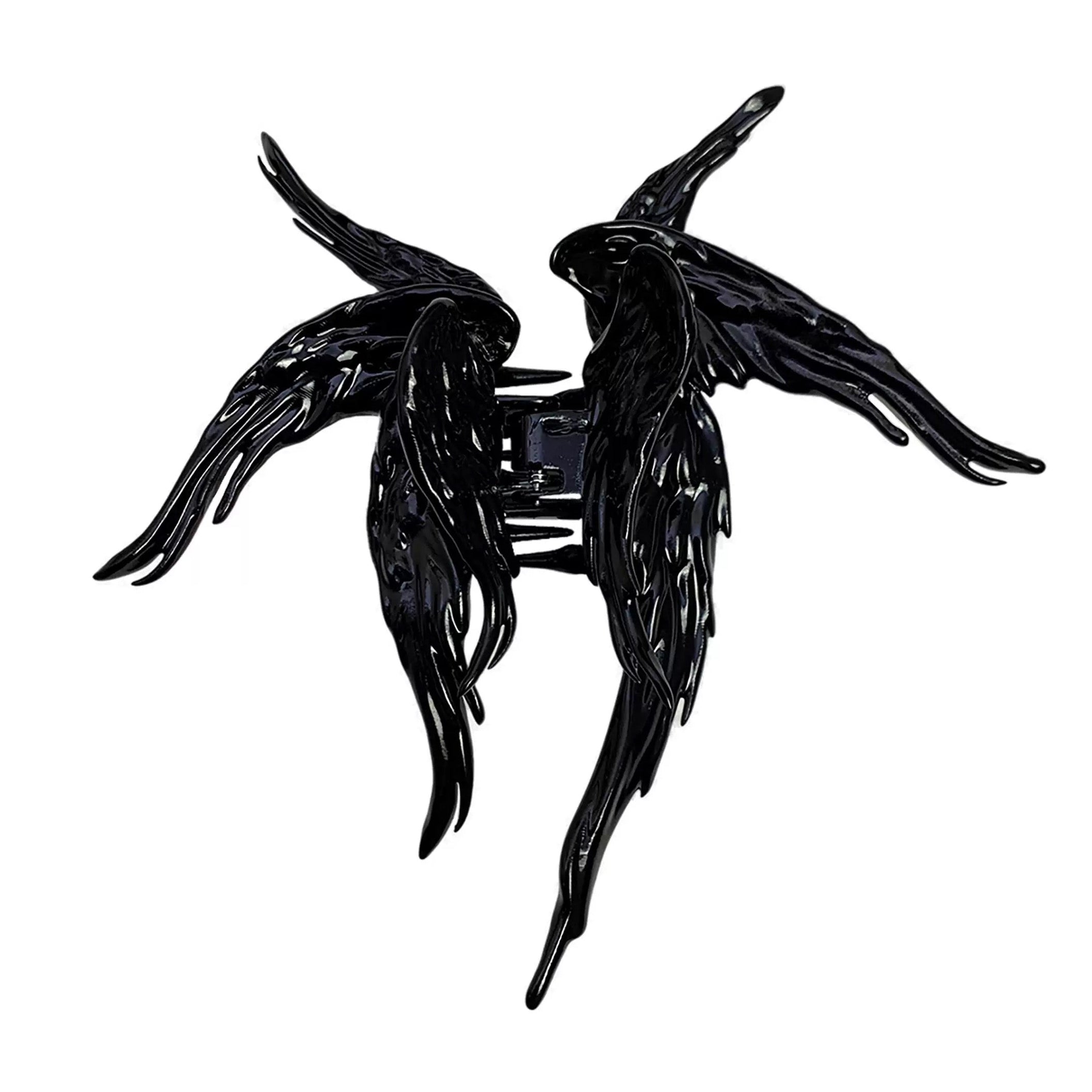 Angel wings hair claw within Black