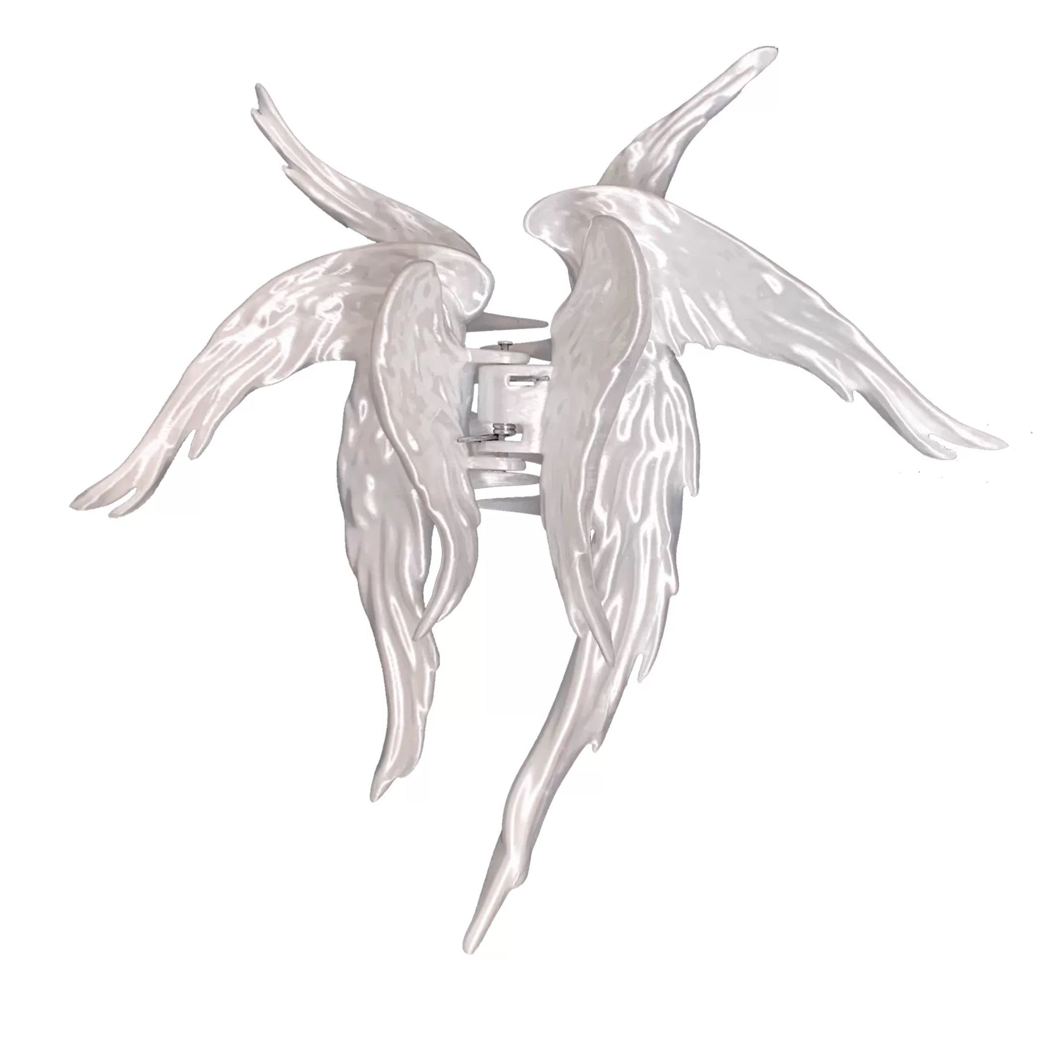 Angel wings hair claw within white