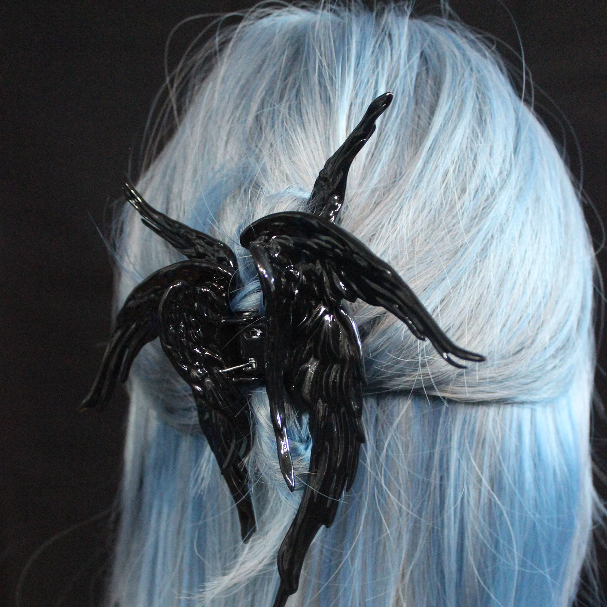 Angel wings hair claw within Black