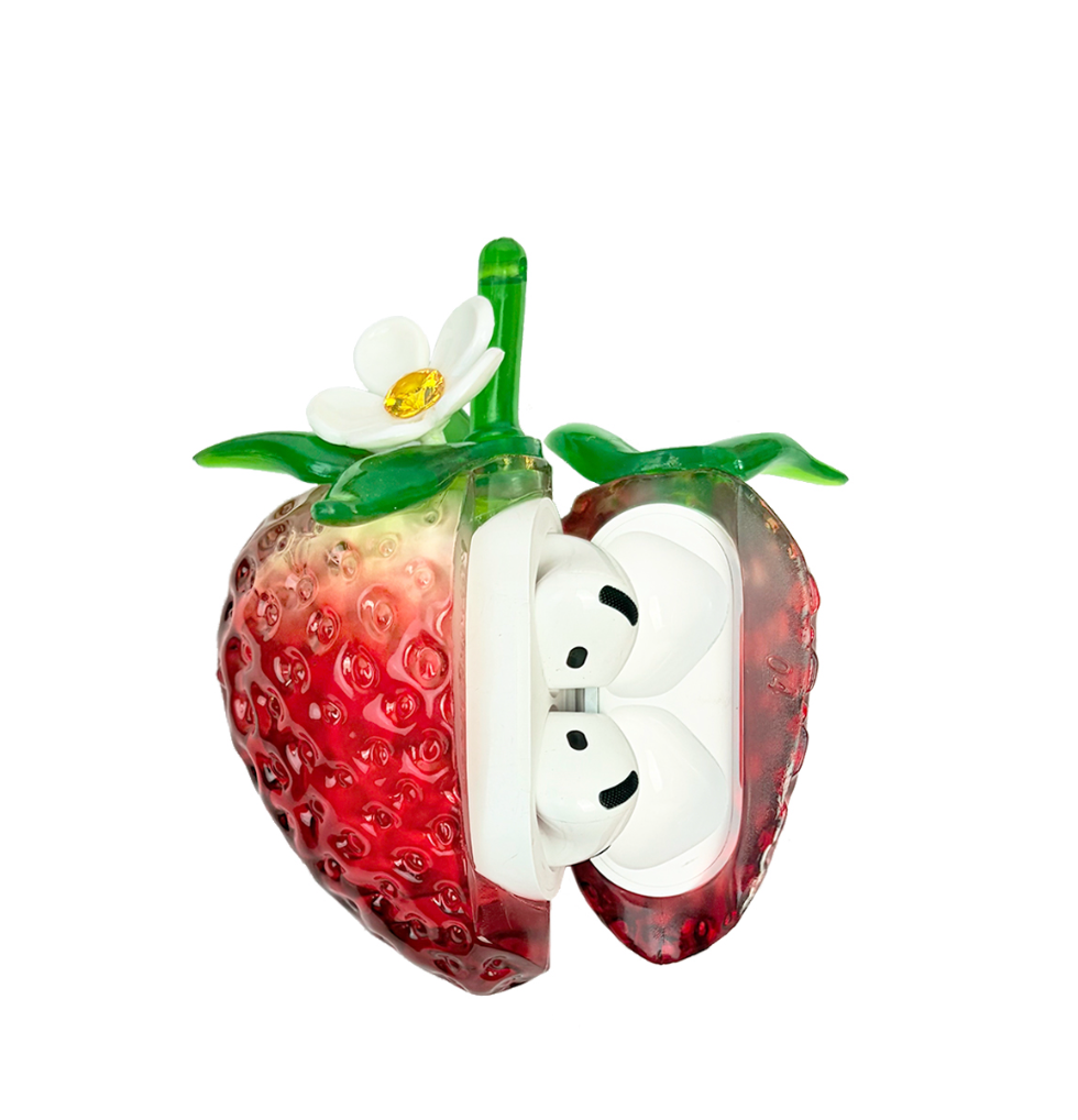 3D Sparkly Strawberry Airpods earphone