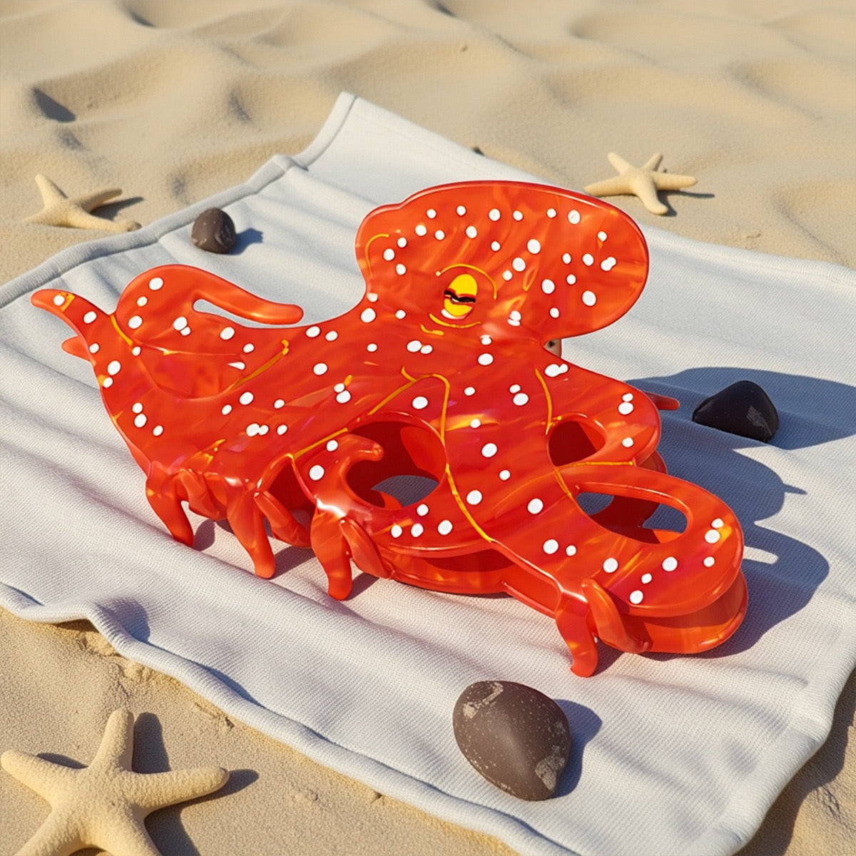 Red octopus hair claw