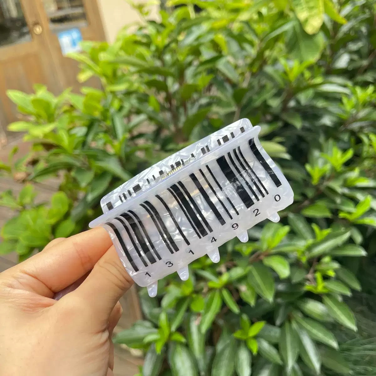 QR  bar code hair claw(Support custom )