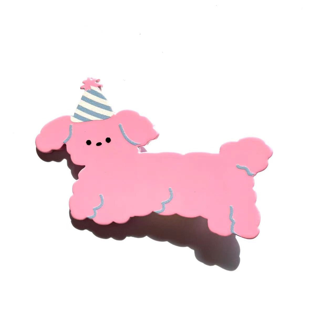 Pink dog with dress hat clip