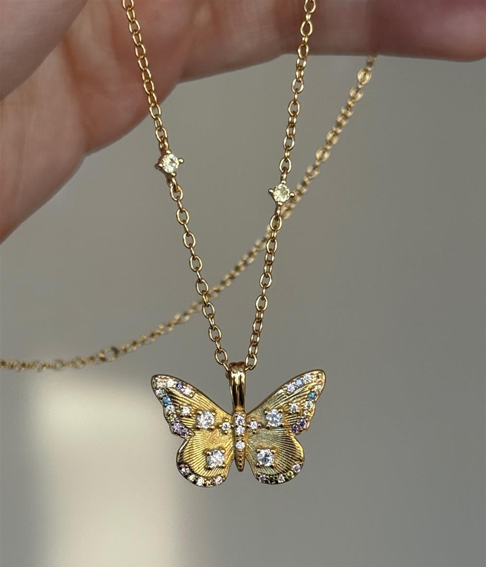 Butterfly Necklace within Diamond