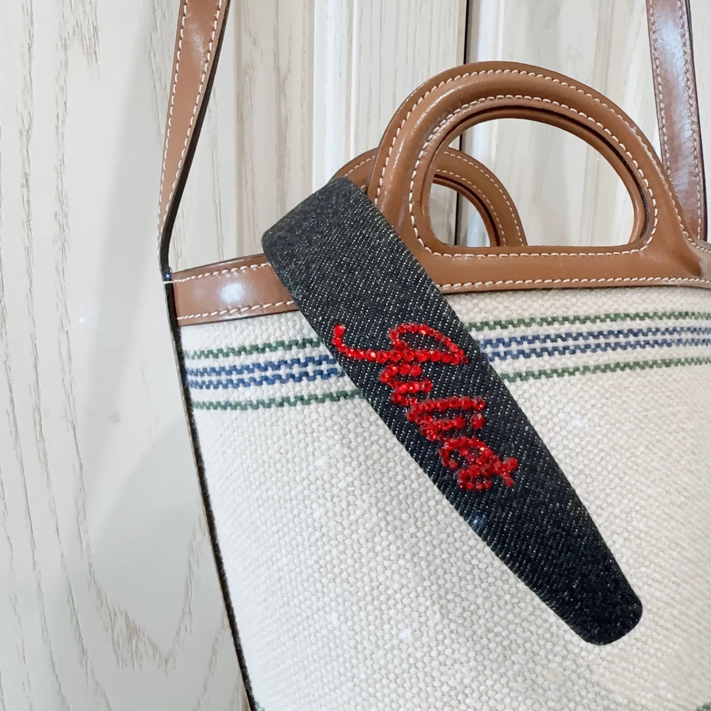 THE NAMEPLATE CUSTOMIZED DENIM HEADBAND