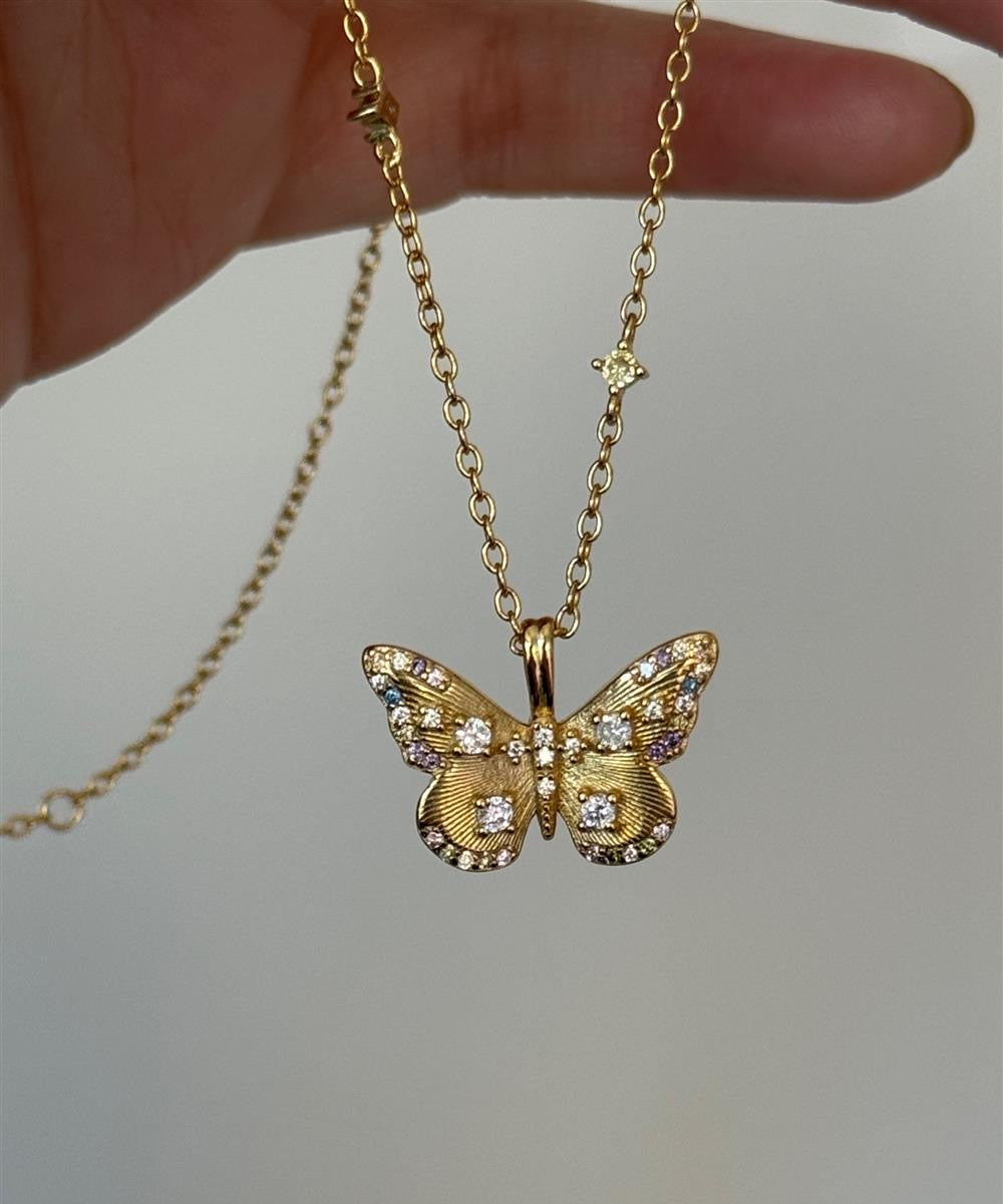 Butterfly Necklace within Diamond