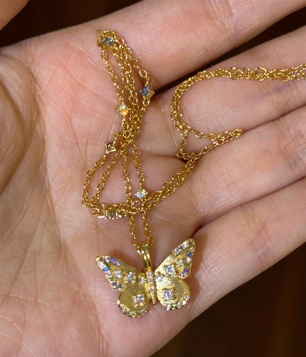 Butterfly Necklace within Diamond