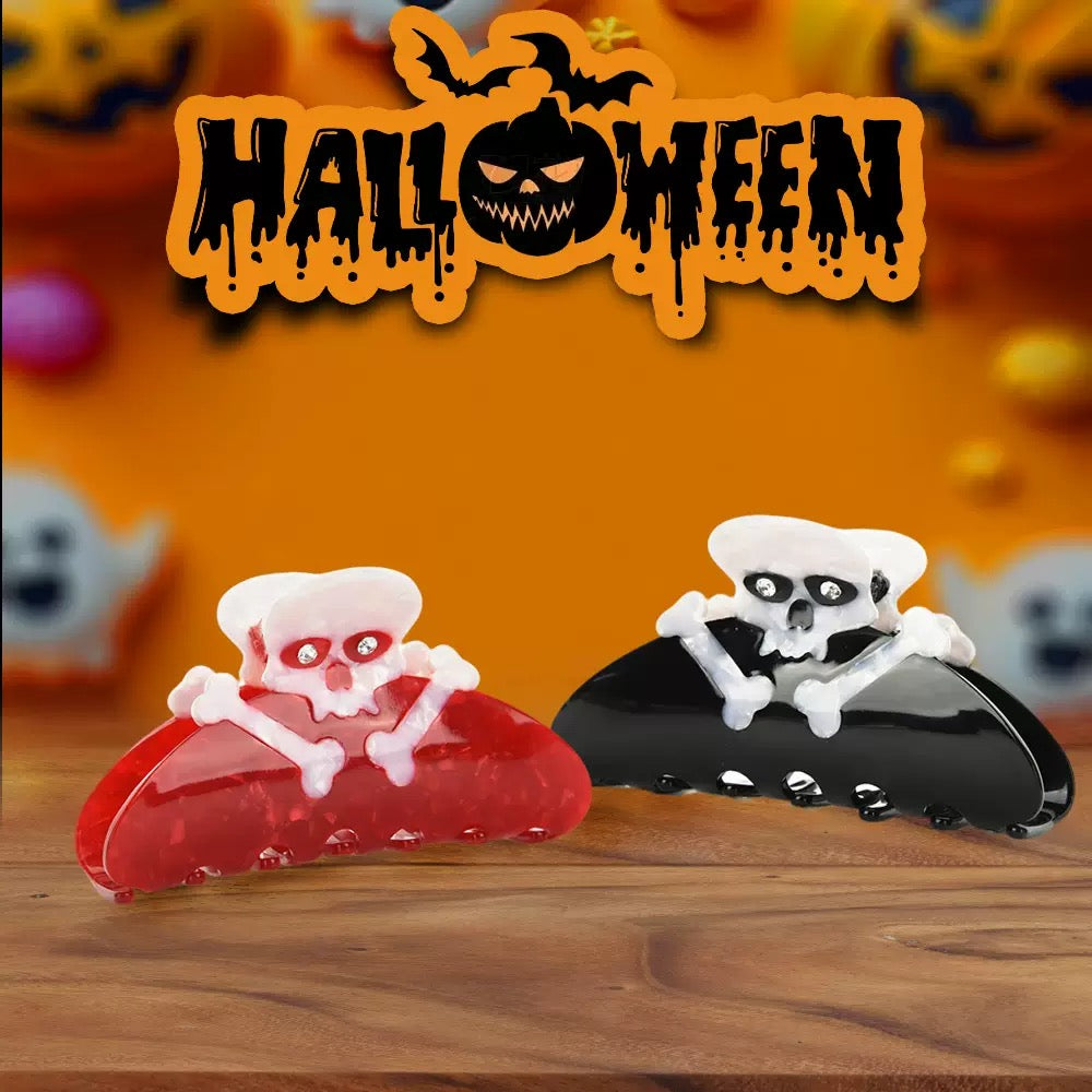 Halloween Skull Hair Claw within Red